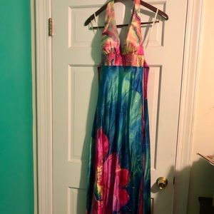 Jump apparel full length multicolored formal dress